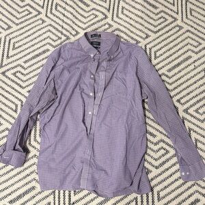 Purple Checkered Button-Up Shirt